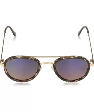 Women's LD263 Oval Sunglasses with 100% UV Protection - 49 mm - Rose Animal & Rose Gold - C918O302SKH $29.83 Aviator