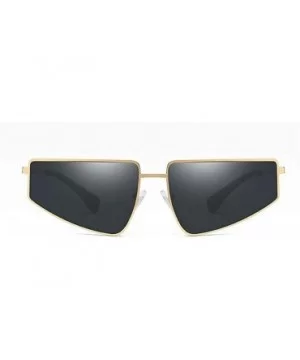 Hot New Brand Designer Unisex Square Flat Top Hip Hop Punk Sunglasses Retro Metal Frame UV400 - Black - C518M9U003I $8.08 Square