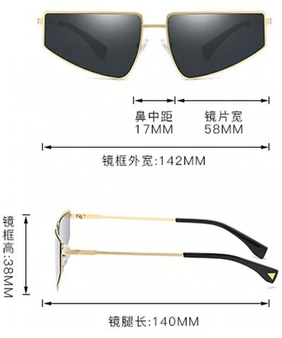 Hot New Brand Designer Unisex Square Flat Top Hip Hop Punk Sunglasses Retro Metal Frame UV400 - Black - C518M9U003I $8.08 Square