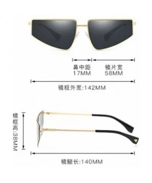 Hot New Brand Designer Unisex Square Flat Top Hip Hop Punk Sunglasses Retro Metal Frame UV400 - Black - C518M9U003I $8.08 Square