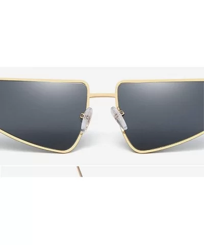 Hot New Brand Designer Unisex Square Flat Top Hip Hop Punk Sunglasses Retro Metal Frame UV400 - Black - C518M9U003I $8.08 Square