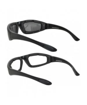 Men Women Motorcycle Padded Black Glasses for Outdoor Activity Sport 1-2-3 Pack - 2_pairs-clear_smoke - C811UO5RAZ5 $8.19 Sport