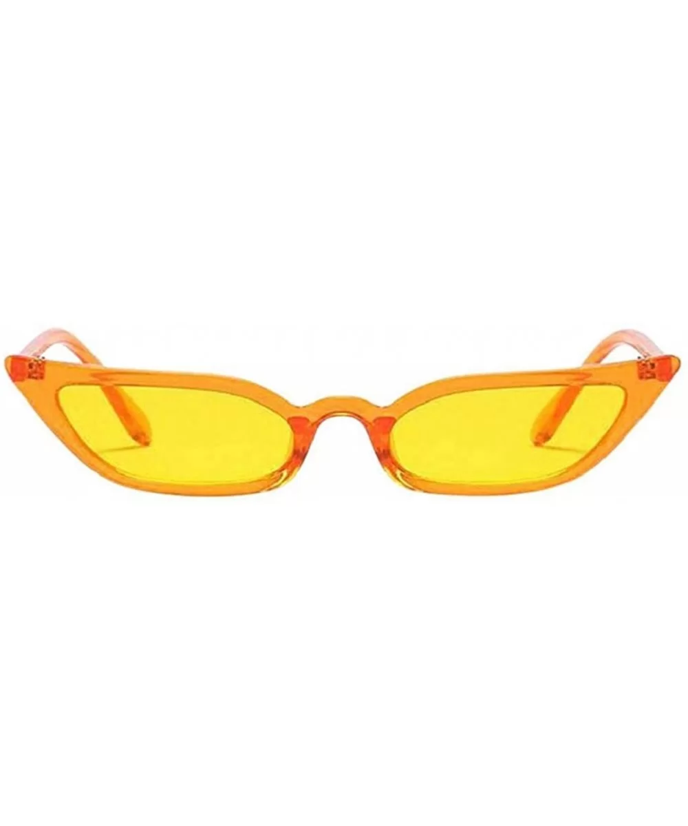 Women Vintage Cat Eye Sunglasses Retro Small Frame UV400 Eyewear Fashion Ladies - Yellow - CU18RZM2C2D $4.90 Aviator