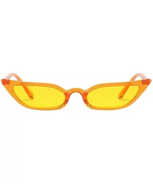 Women Vintage Cat Eye Sunglasses Retro Small Frame UV400 Eyewear Fashion Ladies - Yellow - CU18RZM2C2D $4.90 Aviator