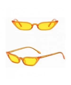 Women Vintage Cat Eye Sunglasses Retro Small Frame UV400 Eyewear Fashion Ladies - Yellow - CU18RZM2C2D $4.90 Aviator