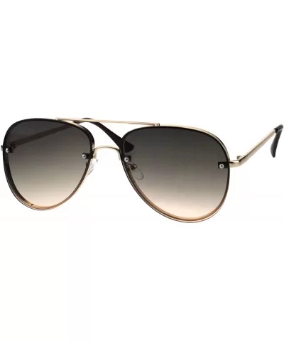 Luxury Rimless Designer Mod Metal Rim Pilots Sunglasses - Gold Beige Smoke - CG18EKAWRW0 $10.68 Rimless