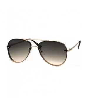 Luxury Rimless Designer Mod Metal Rim Pilots Sunglasses - Gold Beige Smoke - CG18EKAWRW0 $10.68 Rimless