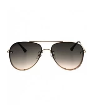 Luxury Rimless Designer Mod Metal Rim Pilots Sunglasses - Gold Beige Smoke - CG18EKAWRW0 $10.68 Rimless