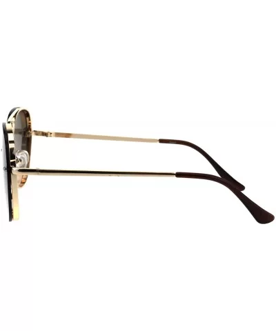 Luxury Rimless Designer Mod Metal Rim Pilots Sunglasses - Gold Beige Smoke - CG18EKAWRW0 $10.68 Rimless