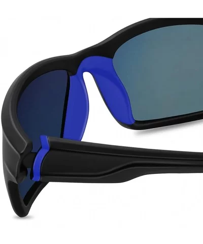 Polarized Sports Sunglasses for Men Women for Running Fishing Driving CS-MJ8014 - Red+blue - CK18ZLKOHR5 $13.48 Sport