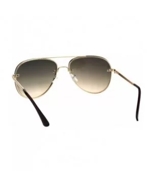 Luxury Rimless Designer Mod Metal Rim Pilots Sunglasses - Gold Beige Smoke - CG18EKAWRW0 $10.68 Rimless