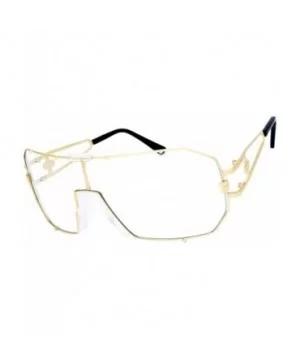 Gradient Color Single Lens Metal Wraparound Shield Sunglasses with Gift Box - 5b-gold - CX18ZN333HH $10.19 Goggle