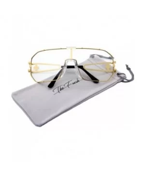 Gradient Color Single Lens Metal Wraparound Shield Sunglasses with Gift Box - 5b-gold - CX18ZN333HH $10.19 Goggle