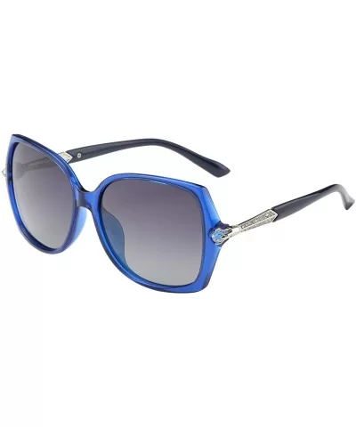 Polarized Sunlgasses Womens Mens Square Frame Mirrored Lens - Blue - CP18GY9DR34 $5.15 Oversized