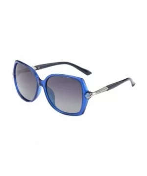 Polarized Sunlgasses Womens Mens Square Frame Mirrored Lens - Blue - CP18GY9DR34 $5.15 Oversized