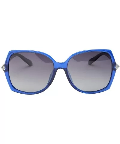 Polarized Sunlgasses Womens Mens Square Frame Mirrored Lens - Blue - CP18GY9DR34 $5.15 Oversized