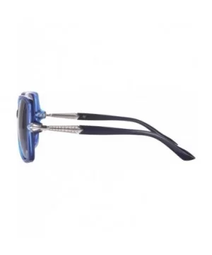 Polarized Sunlgasses Womens Mens Square Frame Mirrored Lens - Blue - CP18GY9DR34 $5.15 Oversized