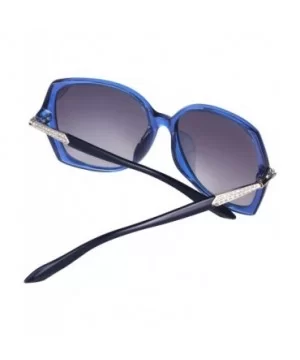 Polarized Sunlgasses Womens Mens Square Frame Mirrored Lens - Blue - CP18GY9DR34 $5.15 Oversized