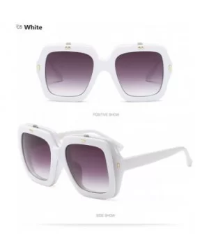 GU Square Flip Frame Sunglasses Women Men 759445 Oversized Big Goggle UV4 - White - CL18CQZUKZW $11.75 Oversized