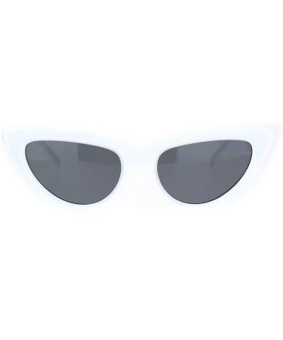 Womens Vintage Retro Beveled Frame Goth Cat Eye Plastic Sunglasses - White Black - C718O9N2A2Z $6.29 Cat Eye