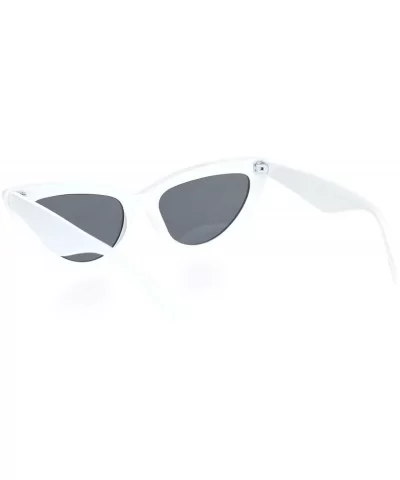 Womens Vintage Retro Beveled Frame Goth Cat Eye Plastic Sunglasses - White Black - C718O9N2A2Z $6.29 Cat Eye