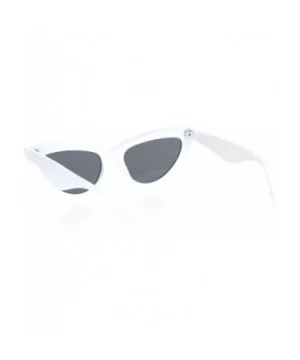 Womens Vintage Retro Beveled Frame Goth Cat Eye Plastic Sunglasses - White Black - C718O9N2A2Z $6.29 Cat Eye