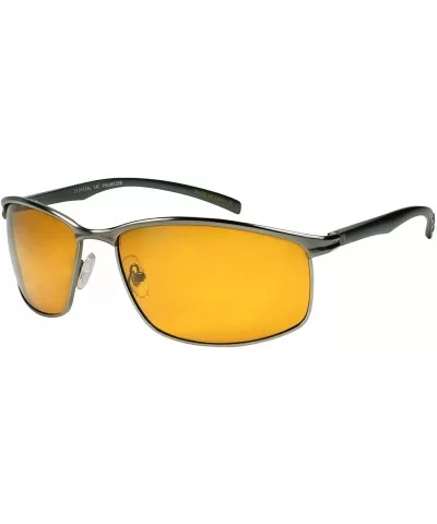 Men's Wrap Around Sports Aluminum Frame Sunglasses 21107SAL-PHD - Silver - C411JGFTPA7 $10.34 Sport