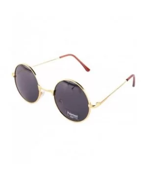 Retro Polarized Round Sunglasses for Men Vintage Shades Glasses Women Metal Farme Eyeglass - CL18R82QX79 $8.31 Goggle