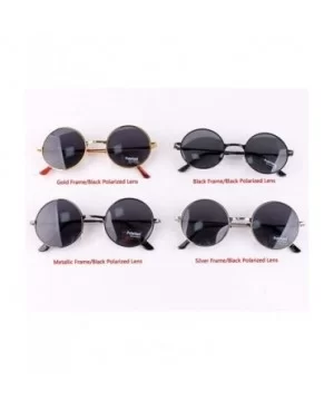 Retro Polarized Round Sunglasses for Men Vintage Shades Glasses Women Metal Farme Eyeglass - CL18R82QX79 $8.31 Goggle