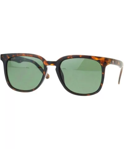 Unisex Vintage Retro Sunglasses Square Keyhole Fashion Shades UV400 - Matte Tortoise (Green) - C618IT27892 $7.58 Square