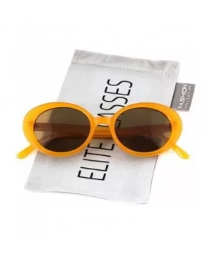 Oval Vintage NIRVANA Kurt Cobain Round Sunglasses For Women Men Eyewear - Orange - CF186TTU644 $5.75 Oversized