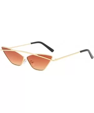 Women's Fashion Cat Eye Shade Sunglasses Girl Sunglasses Integrated Stripe Vintage Glasses - Brown - CA18UITI2ZR $7.36 Cat Eye