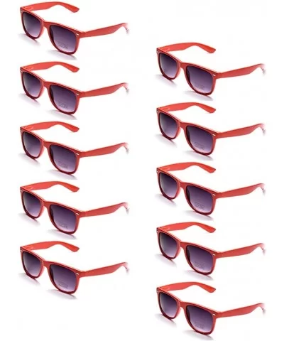 100% UV Protection Wholesale Multi PACK Unisex 80'S Retro Style Promotional Sunglasses - Red 10-pack - CP185SDO3KQ $10.65 Square