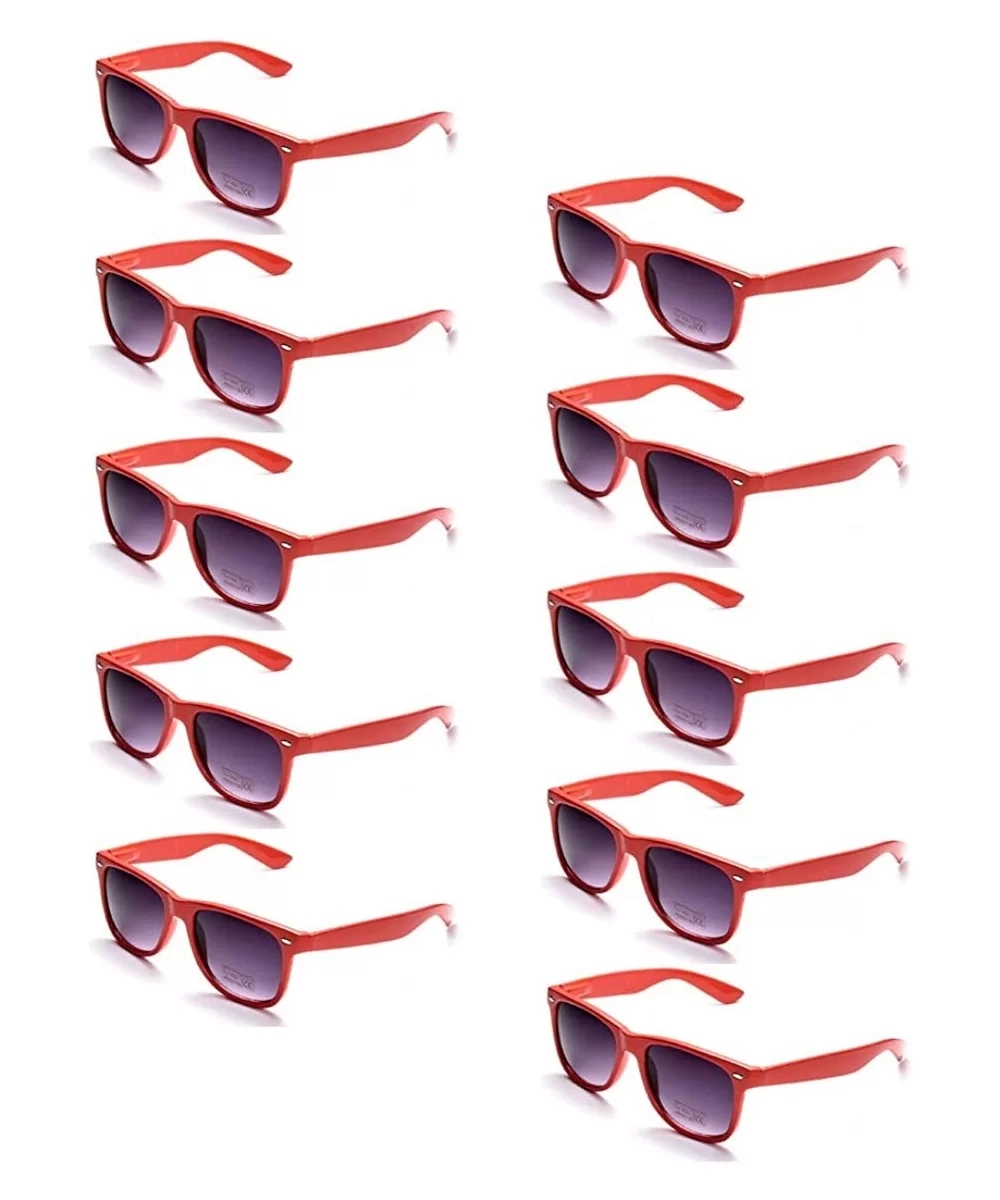 100% UV Protection Wholesale Multi PACK Unisex 80'S Retro Style Promotional Sunglasses - Red 10-pack - CP185SDO3KQ $10.65 Square