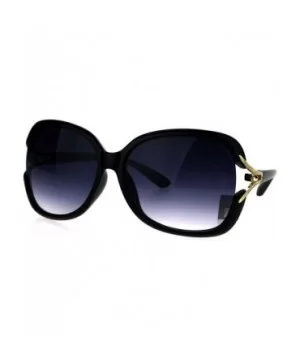 Womens Large Plastic Diva Jewel Hinge Designer Fashion Sunglasses - Black Smoke - CR1869R5MUR $9.45 Butterfly