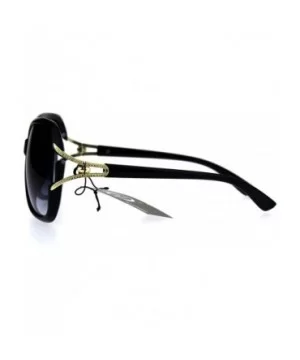 Womens Large Plastic Diva Jewel Hinge Designer Fashion Sunglasses - Black Smoke - CR1869R5MUR $9.45 Butterfly