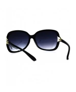 Womens Large Plastic Diva Jewel Hinge Designer Fashion Sunglasses - Black Smoke - CR1869R5MUR $9.45 Butterfly