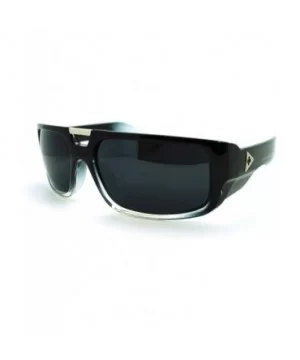 Men's Designer Fashion Sunglasses Flat Top Rectangular Cross - Black Clear - C111N4BV6CP $8.54 Rectangular