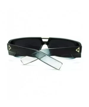 Men's Designer Fashion Sunglasses Flat Top Rectangular Cross - Black Clear - C111N4BV6CP $8.54 Rectangular