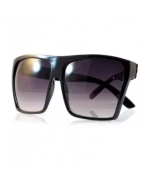 Unisex Ultimate Hip Hop Oversize Flat Top Square Sunglasses A043 - Black Silver Detail/ Black Smoke - CM1879RD8WE $9.31 Overs...