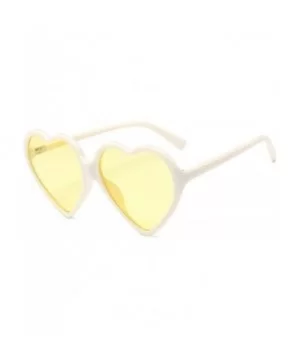 Yellow Pink Red Glasses Large Women Lady Girls Oversized Heart Shaped Retro Sunglasses Cute Love Eyewear - C02 - CR18W6I068R ...