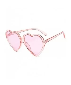 Yellow Pink Red Glasses Large Women Lady Girls Oversized Heart Shaped Retro Sunglasses Cute Love Eyewear - C02 - CR18W6I068R ...