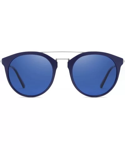 Vintage Round Frame Women Sunglasses TAC Polarized Lens UV400 Protection Outdoor Glasses - Blue - CL197ZONQD9 $10.13 Round