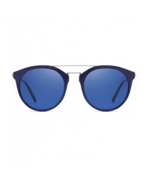 Vintage Round Frame Women Sunglasses TAC Polarized Lens UV400 Protection Outdoor Glasses - Blue - CL197ZONQD9 $10.13 Round