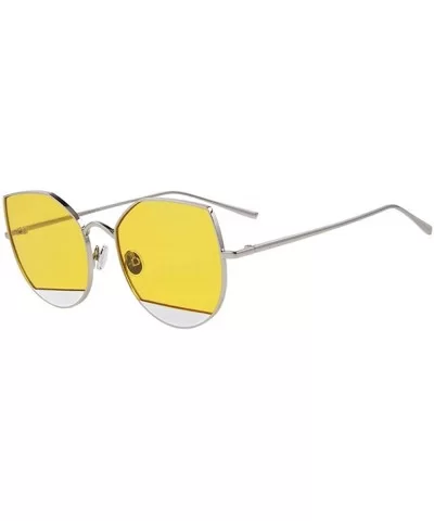 2019 New Arrival Women Classic Brand Designer Cat Eye Sunglasses C01 Black - C04 Yellow - CO18XE9UZOT $12.09 Aviator