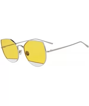 2019 New Arrival Women Classic Brand Designer Cat Eye Sunglasses C01 Black - C04 Yellow - CO18XE9UZOT $12.09 Aviator