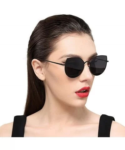 2019 New Arrival Women Classic Brand Designer Cat Eye Sunglasses C01 Black - C04 Yellow - CO18XE9UZOT $12.09 Aviator