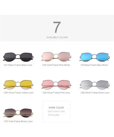 2019 New Arrival Women Classic Brand Designer Cat Eye Sunglasses C01 Black - C04 Yellow - CO18XE9UZOT $12.09 Aviator