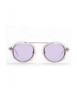 Round Frame Sunglasses - Fashion Men Women Retro Vintage UV 400 Glasses (Purple) - Purple - CB18E4U9WWW $7.41 Aviator