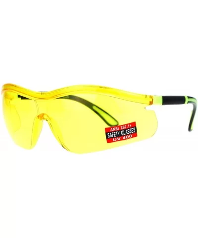 Yellow HD Lens Adjustable Arm UV Protection Rimless Warp Safety Glasses - Yellow - CG128UNM0UD $7.42 Rimless